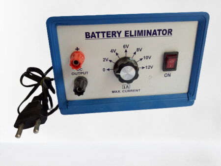 BATTERY ELIMINATOR 2-12V/1A DC in Plastic Box
