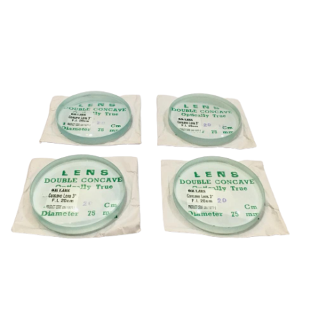 Concave Lens Size: 75mm, Focal Length 20cm (PK. of 4 Pcs.)