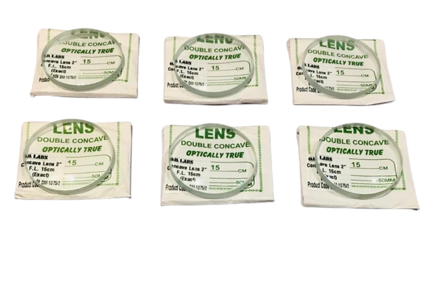 Concave Lens Size: 50mm, Focal Length 15cm (Exact) (PK. of 6 Pcs.)