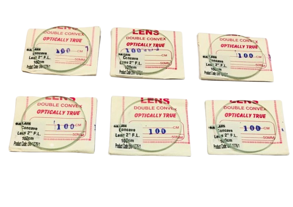 Concave Lens Size: 50mm, Focal Length 100cm (PK. of 6 Pcs.)