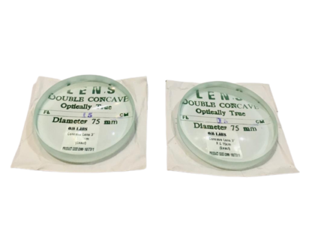 Concave Lens Size: 75mm, Focal Length 15cm (Exact) (PK. of 2 Pcs.)