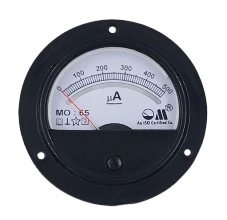 DC MICROAMMETERS (MODEL MO-65 ROUND PANEL METER)