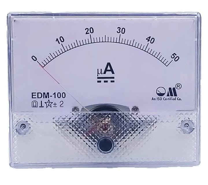 DC MICROAMMETER 0-50 uA (MODEL EDM-100 PANEL METER)