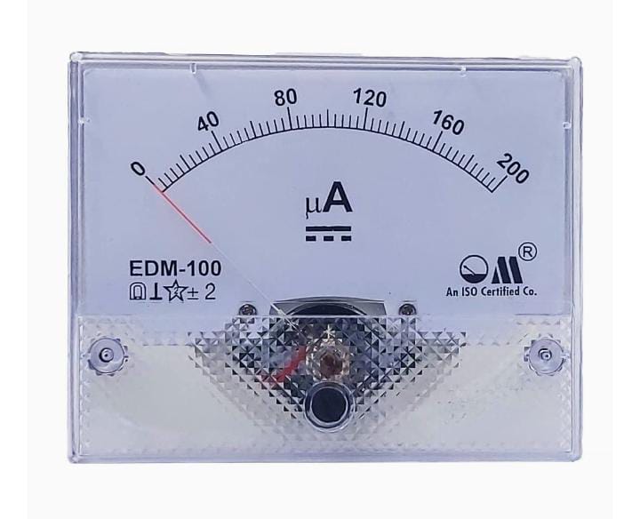 DC MICROAMMETER (MODEL EDM-100 RECTANGULAR PANEL METER)