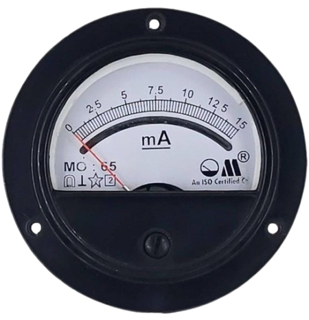 DC MILLIAMMETERS MO-65 ROUND PANEL METER