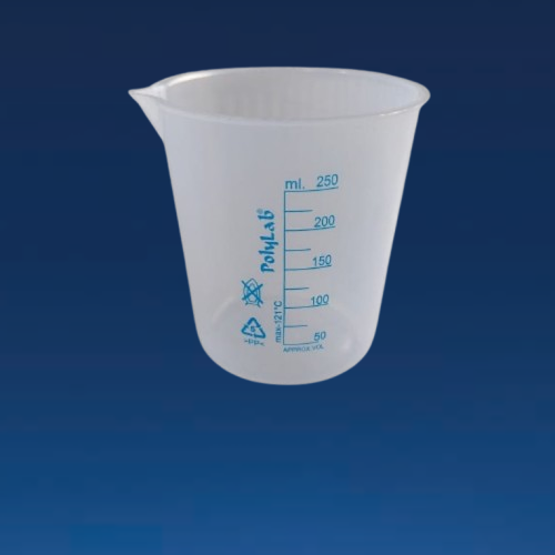 Beaker 250ml Printed Graduation Set | Brand: Poly Lab | Set of 12 Pcs.