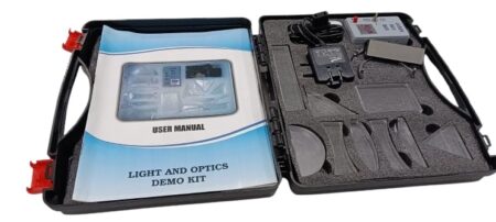 Light and Optics Class Demo Kit - Experience The Concepts of Lenses | 9 Acrylic Lenses, Ray Box , Mirror, Arc with Adapter