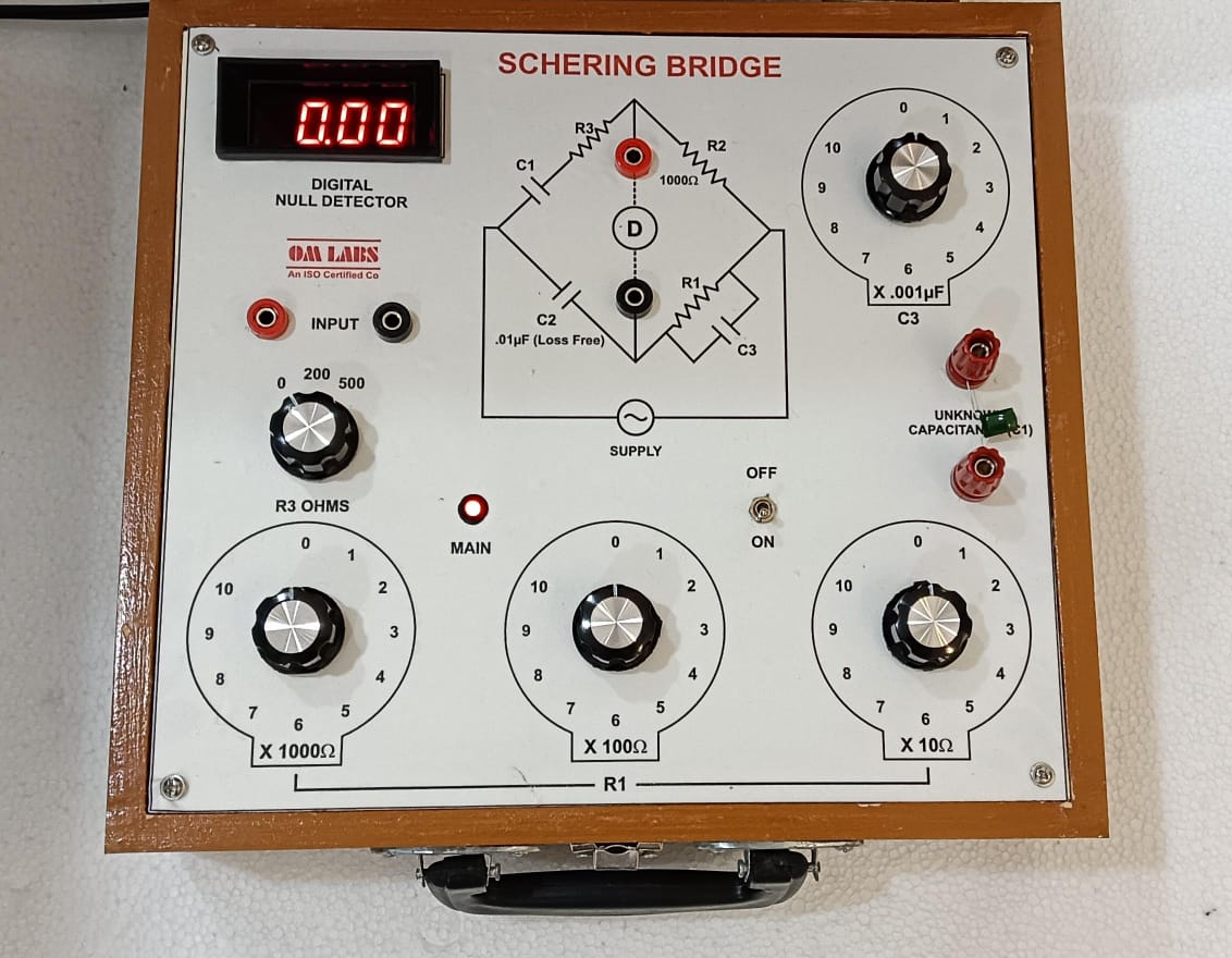 Schering Bridge with Null Detector & Oscillator With Wooden Box - Image 2